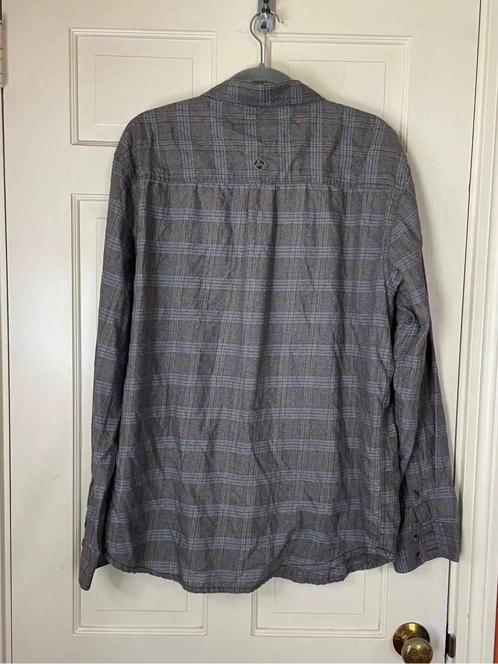 Prana Mens Button Up Long Sleeve Size  XL Brown Plaid Flannel Shirt M2ALAB316 - Picture 6 of 9